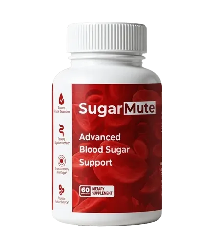 SugarMute advanced blood sugar support supplement bottle, 60 capsules